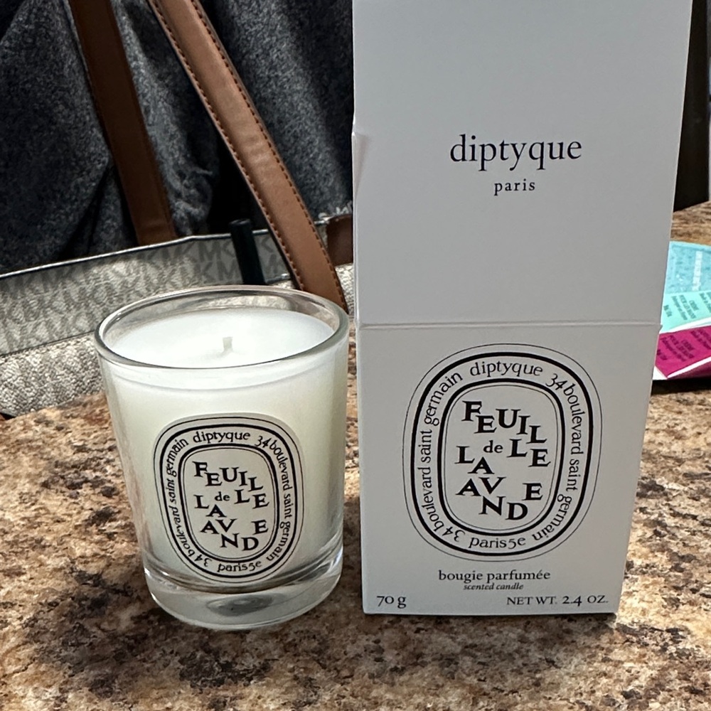 Diptyque Lavender Candle - Elegant White